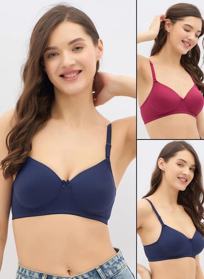 2-Pack Padded Non-Wired Full Coverage T-Shirt Bras - Image 1
