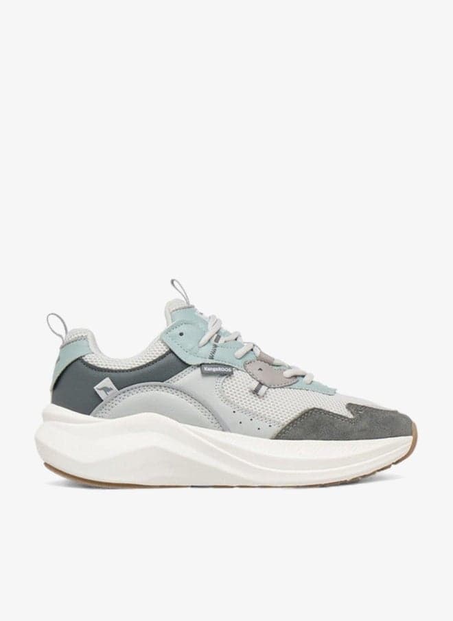 Grey Panelled Lace-Up Women’s Casual Sneakers Sho23Ae002Wb - Image 1