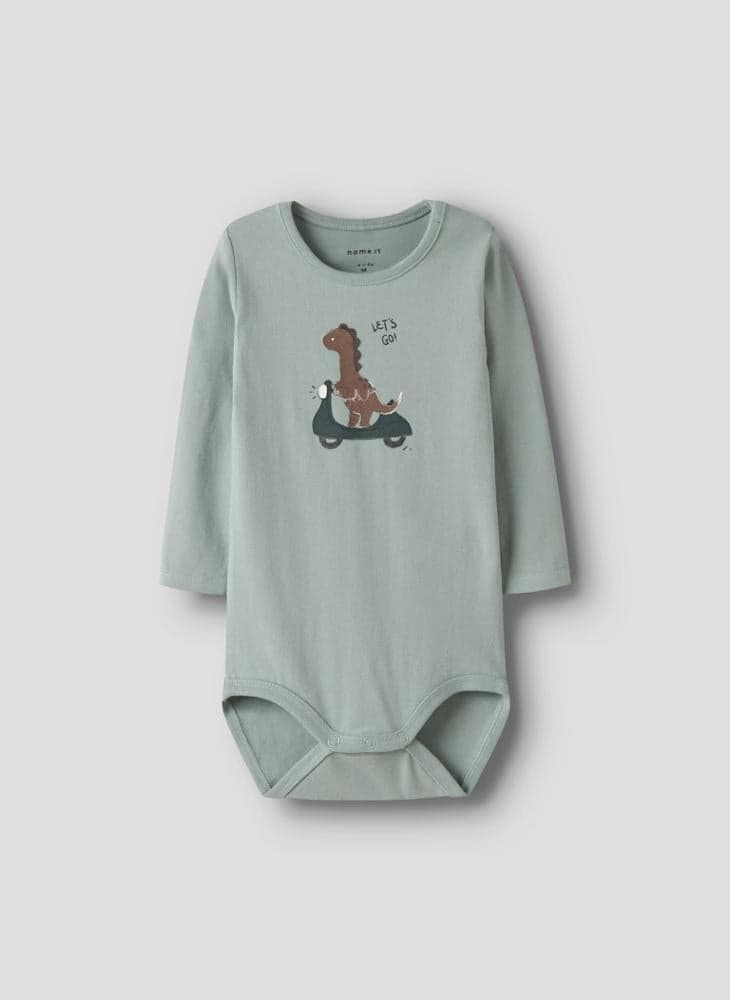 Organic Cotton Infant Long Sleeve Bodysuit Blue 13246559 - Image 1