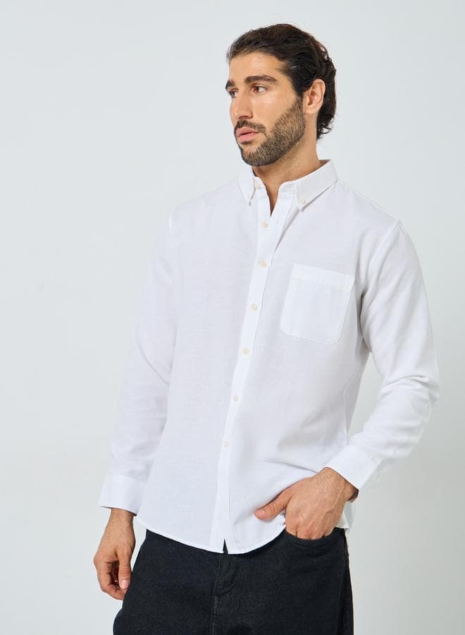 White Regular Fit Buttoned Long Sleeve Shirt - Image 1