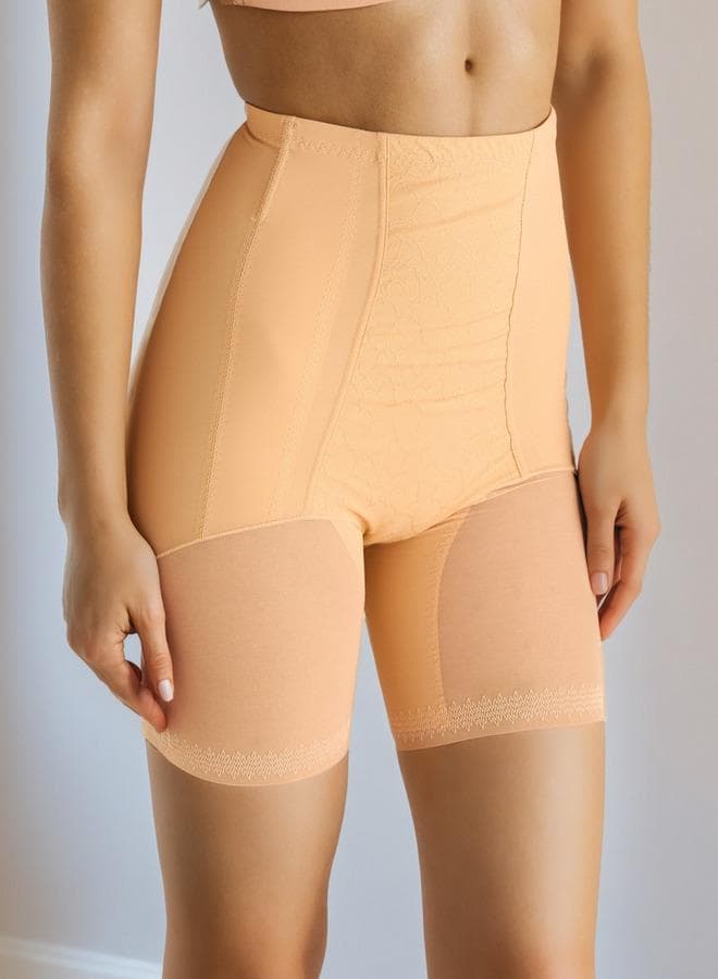 Panelled Pink Shaping Briefs in Smooth Nylon - Image 1
