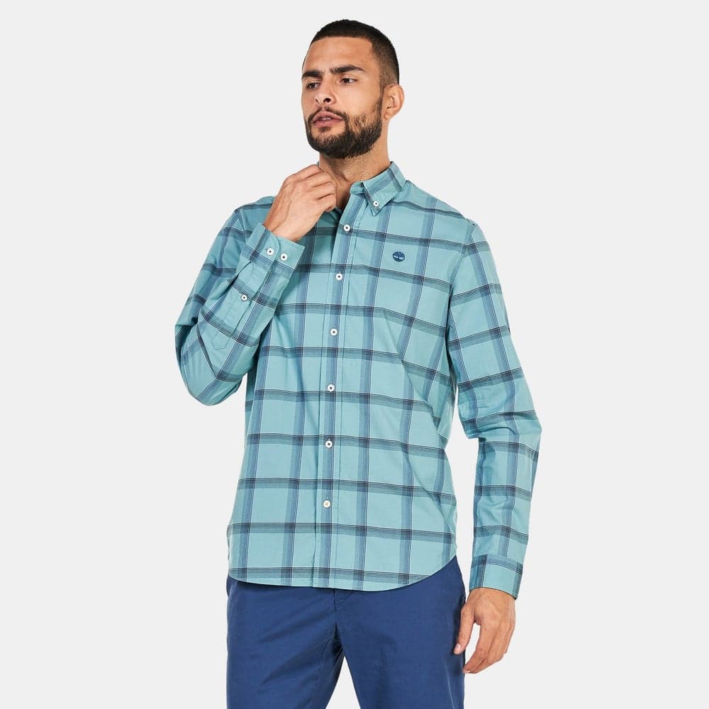 Eastham River Stretch Poplin Shirt Blue - Image 1