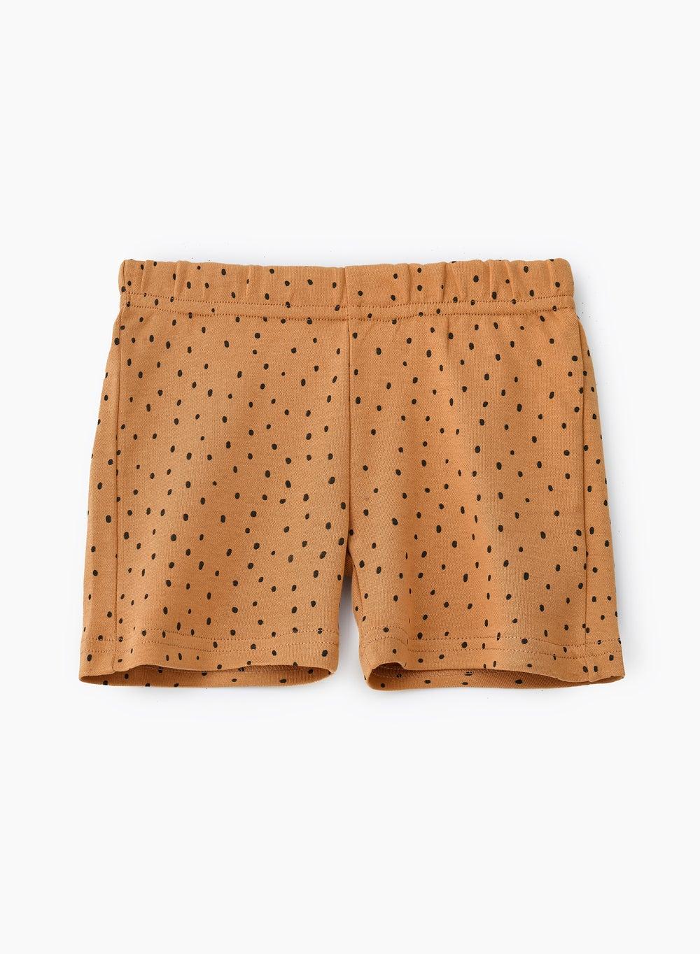Brown Polka Dot Knitted Cotton Boys Shorts Crwcinb4030 - Image 1