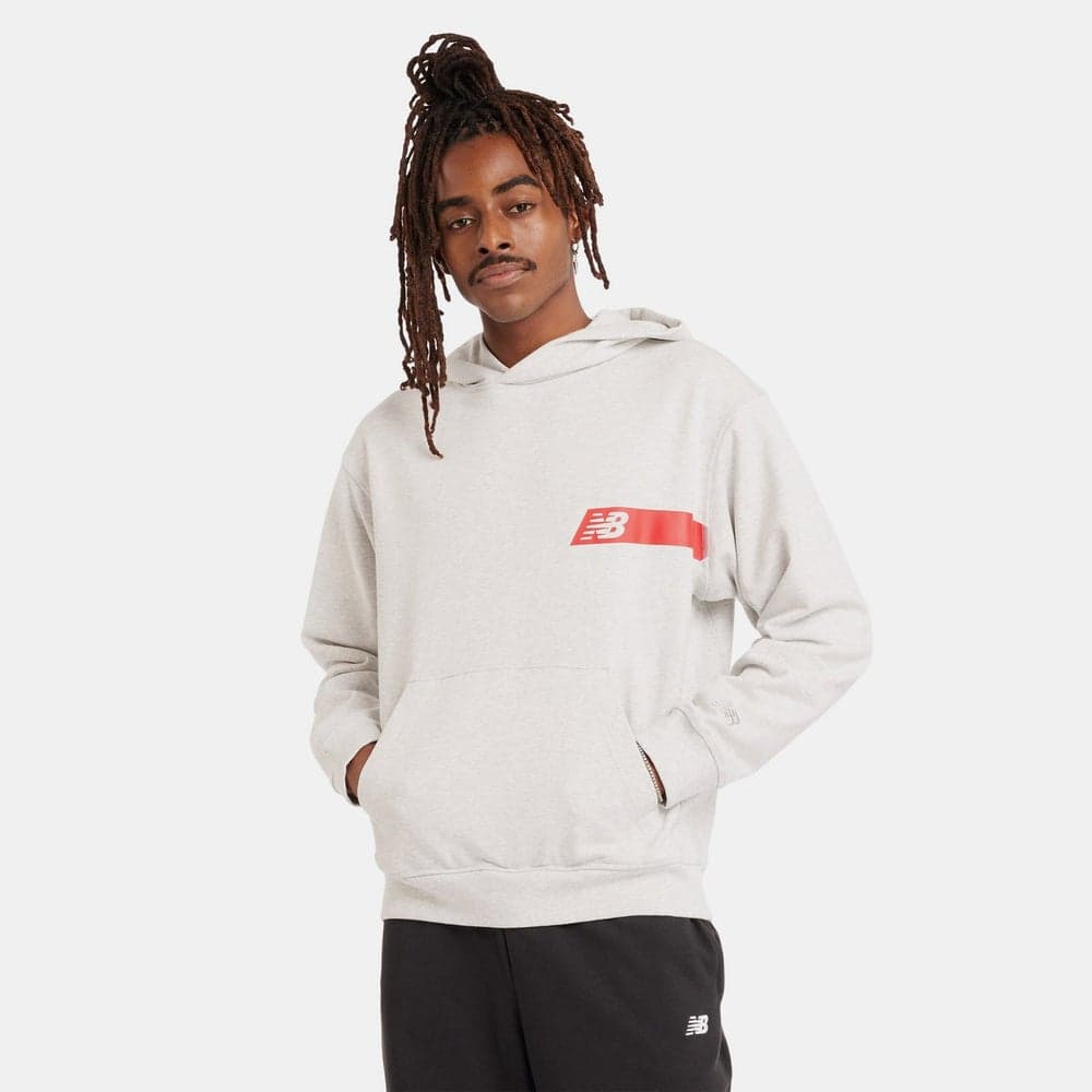 New Balance Athletics French Terry Player Hoodie White - Image 1