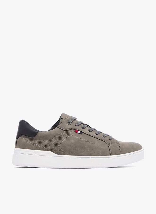 Grey S07 Webbing Loop Casual Low-Top Sneakers - Image 1