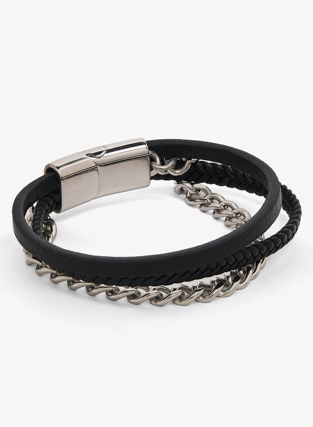 Black Layered Bracelet Tmj2504037 for Modern Men - Image 1