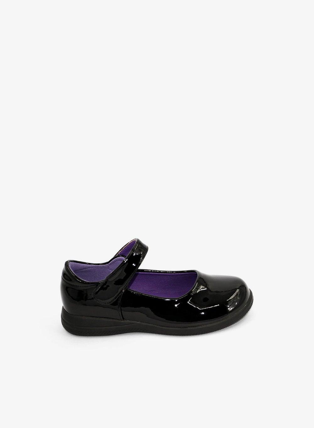Girls Black School Shoes – Cushioned Slip-On Comfort - Image 1