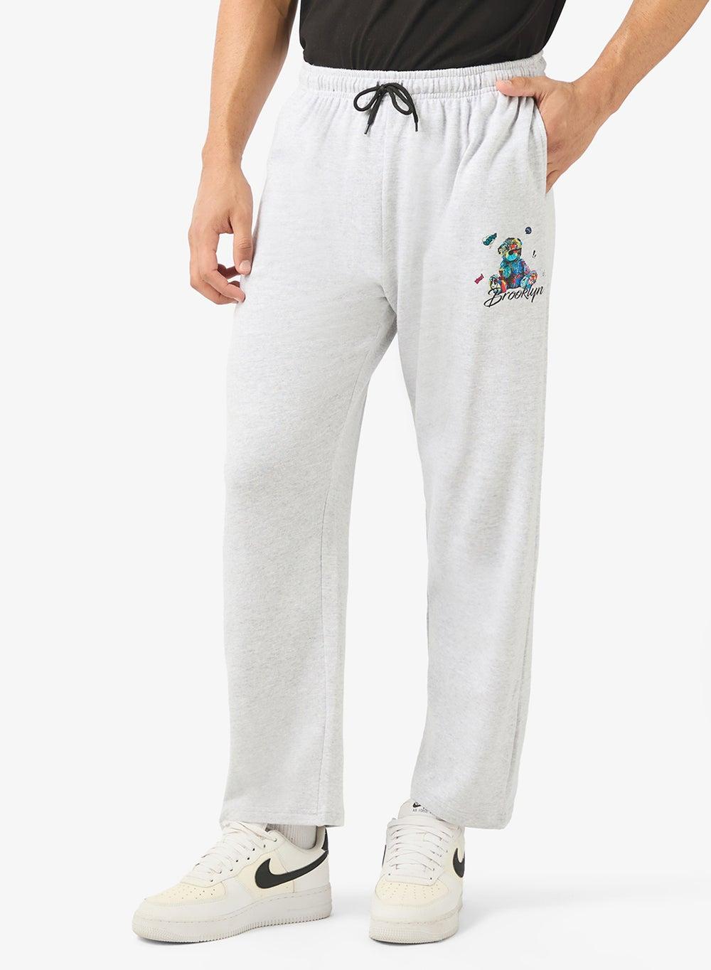 Graphic Design Grey Oversized Joggers Adnjg213 - Image 1