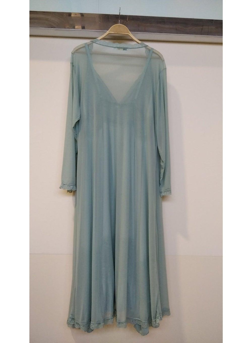 Elegant Lace Nightgown & Robe Set Cotton Comfort - Image 1