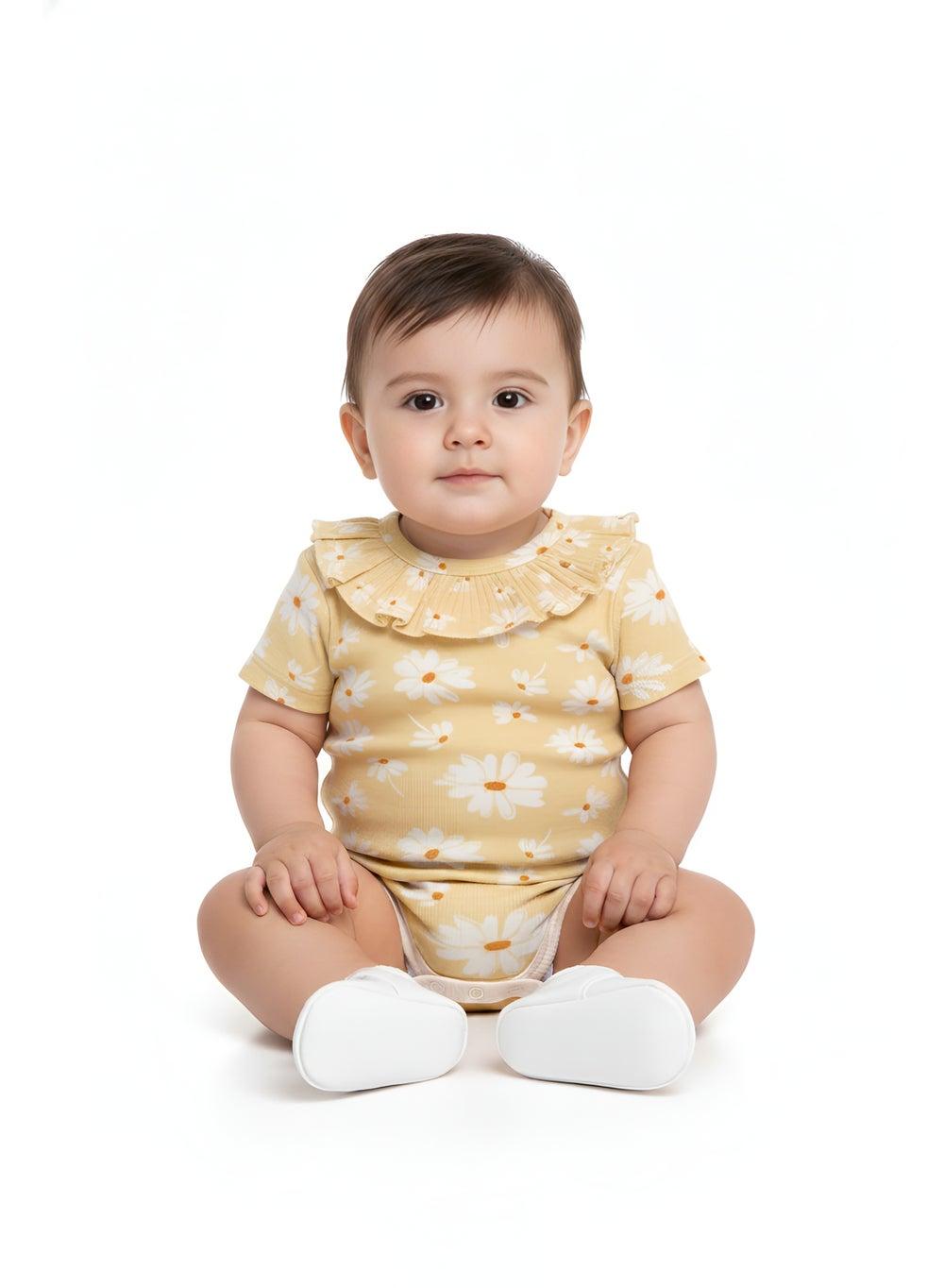 Bambimici Daisy Flower Cotton Baby Bodysuit - Image 1