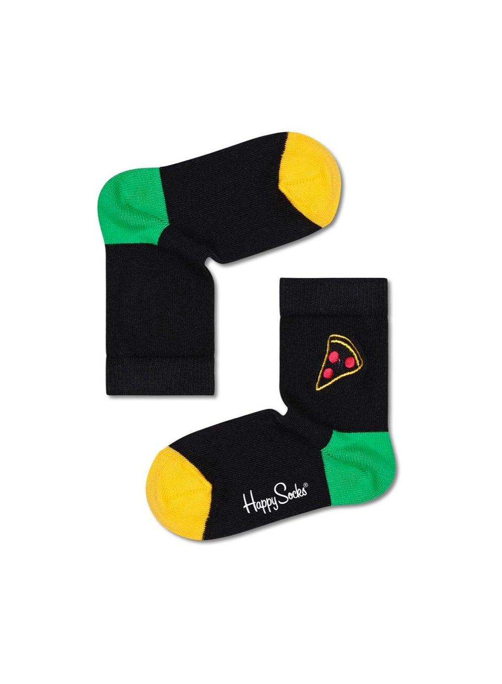 Kids Pizza Slice Embroidery Cotton Socks - Image 1