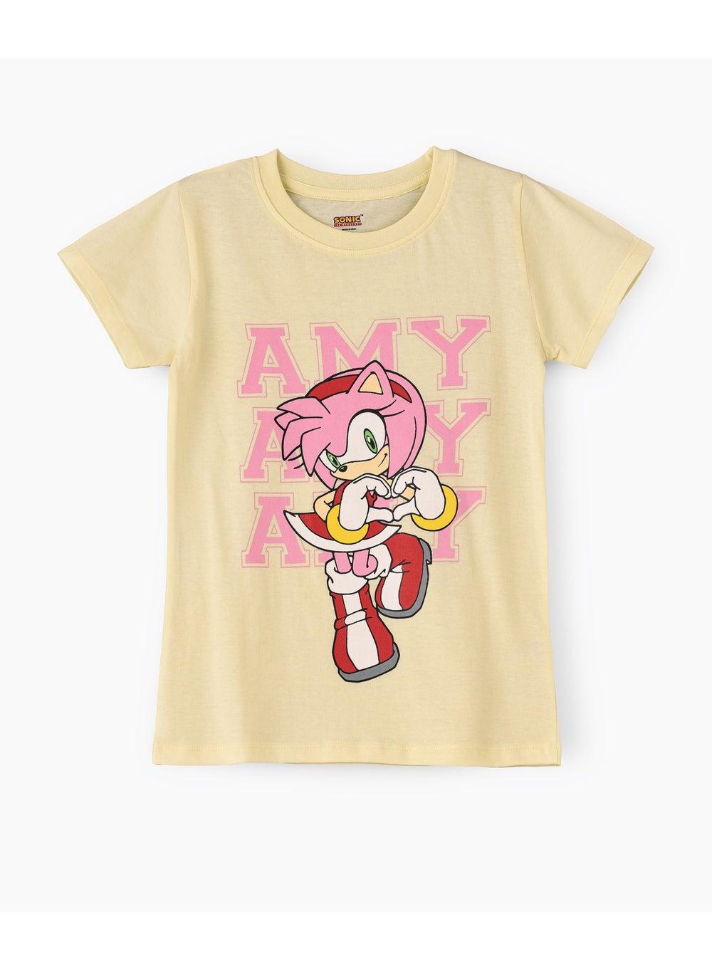 Amy Graphic Print Cotton Girls T-Shirt - Image 1