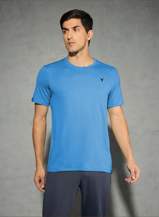 Technosport Slim Fit Crew Neck Blue T-Shirt - Image 1