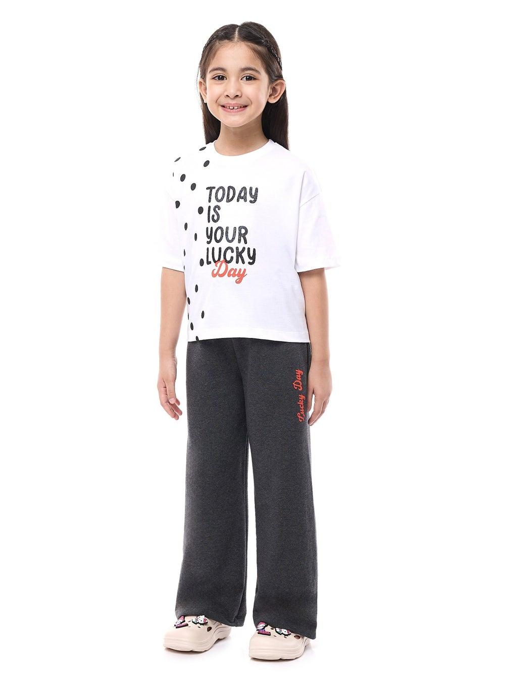 Victor & Jane Girls 2 Pc Set Embellished Top Pants - Image 1