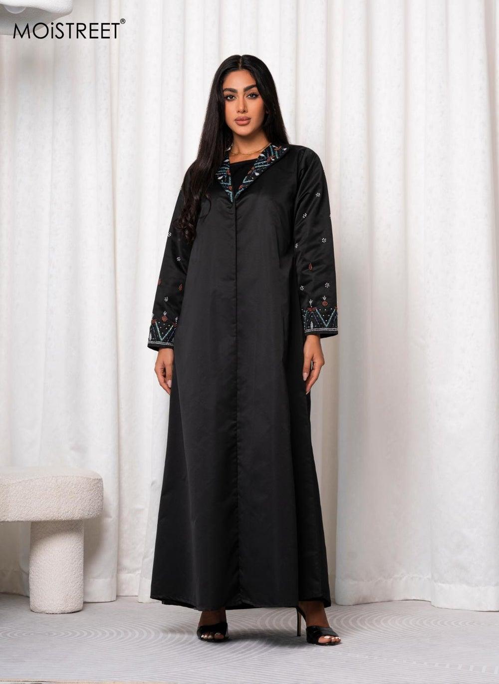 MOiSTREET Victoria Satin Handmade Abaya UAE Edition - Image 1