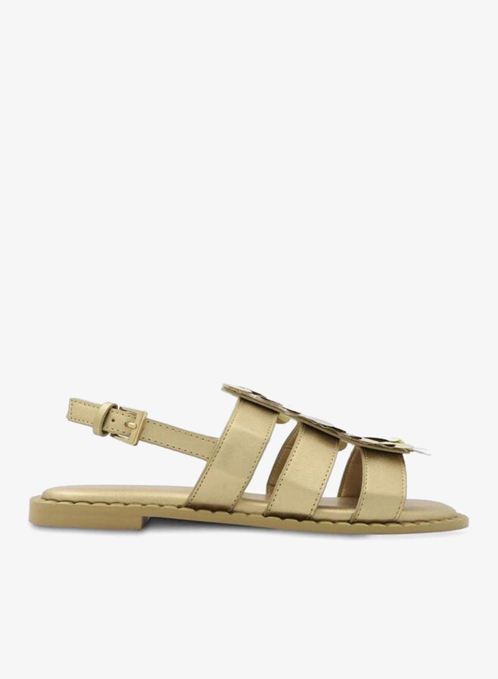 Vi20413720 Gold Ankle Strap Flat Sandals - Image 1