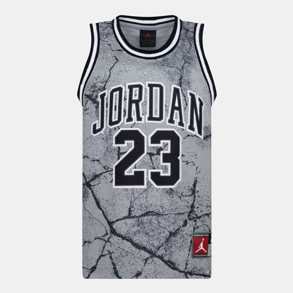 Kids' 23 Graphic Basketball Jersey – Grey Edition - Image 1