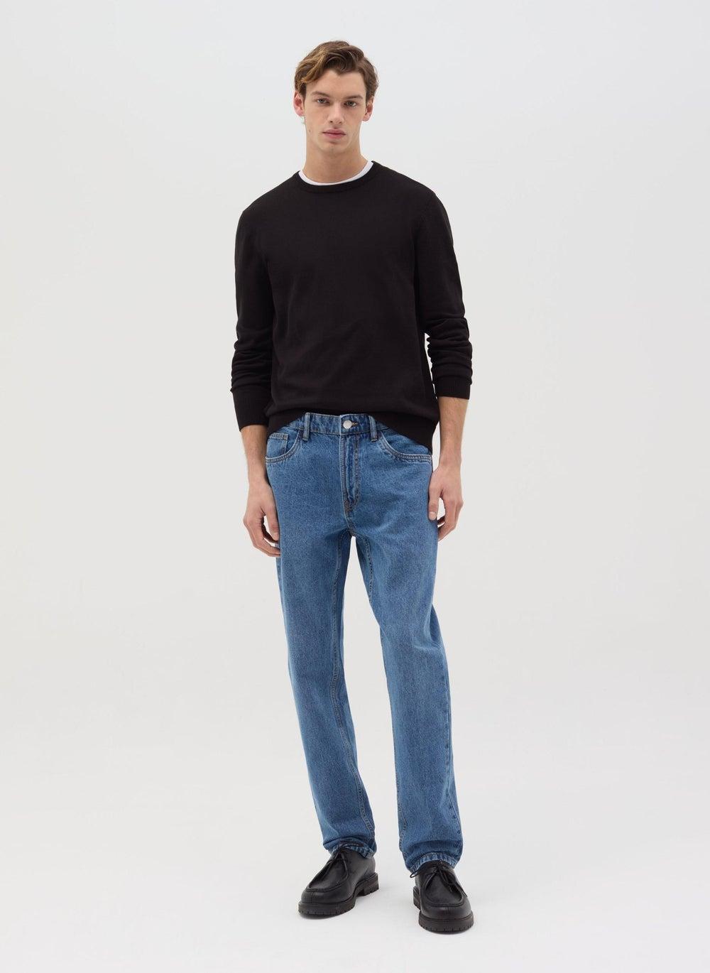 Slim-Fit Acid Wash Denim Jeans Five-Pocket - Image 1