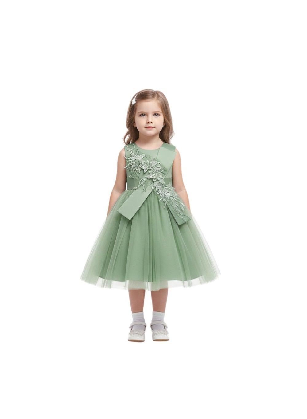 La Bella Sage Green Festive Fit & Flare Dress - Image 1