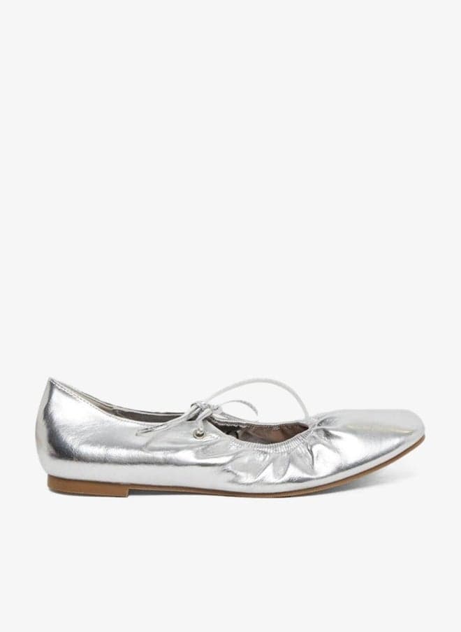 Styli Silver Ballet Flats for Effortless Everyday Elegance - Image 1
