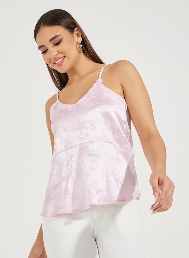Styli Floral Jacquard Lace Insert Cami 7008982128 - Image 1
