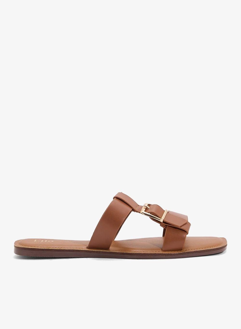 Brown Buckle Flat Sandal 8218 39 - Image 1