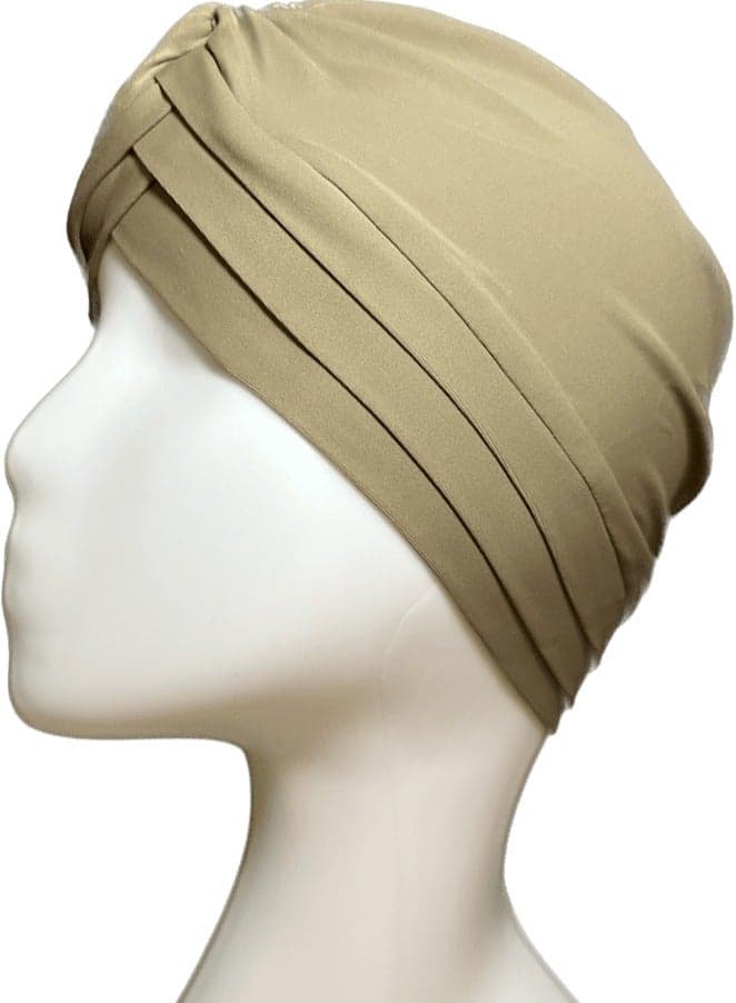Beige Bonnet – Elegant Modest Swim Headpiece - Image 1