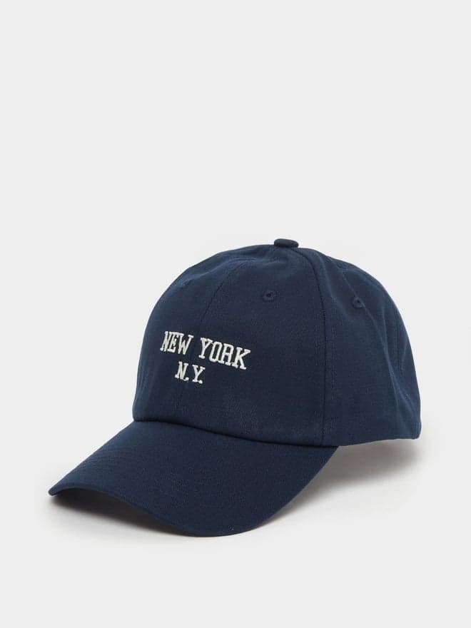 Embroidered Navy Blue Casual Baseball Cap - Image 1