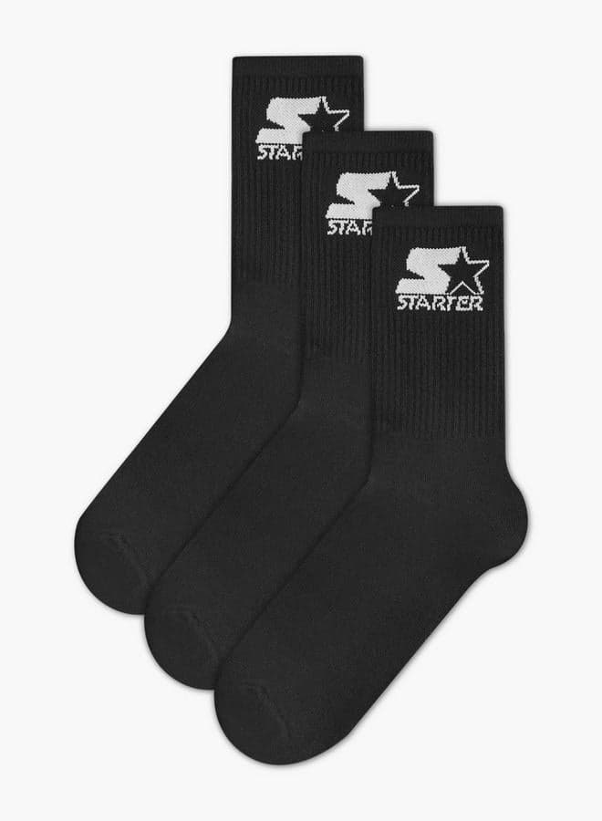 3-Pack Ribbed Crew Socks with Antibacterial Protection - Image 1