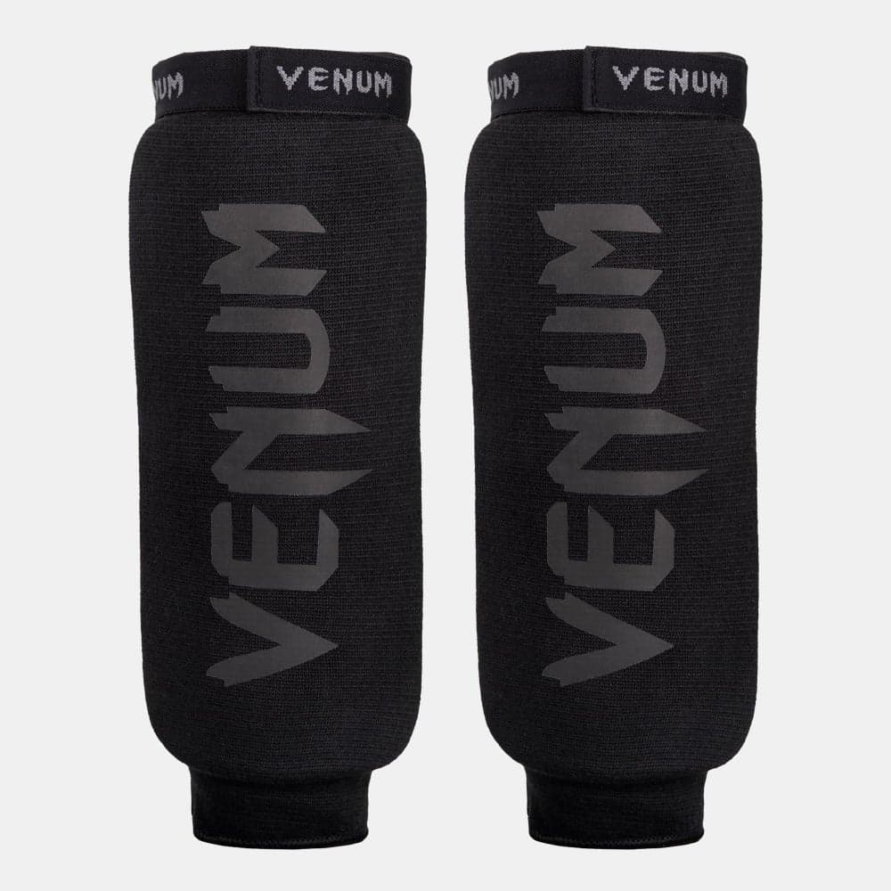 Venum Contact Shin Guards Black Velcro Fit - Image 1