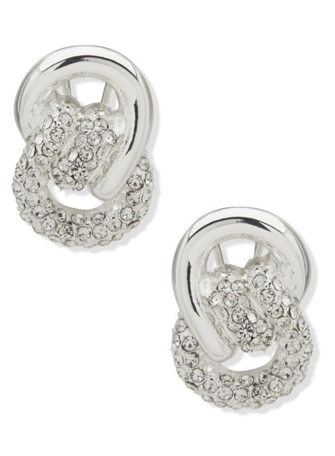 Pe Twisted Button Silver Earrings 19G03883 - Image 1