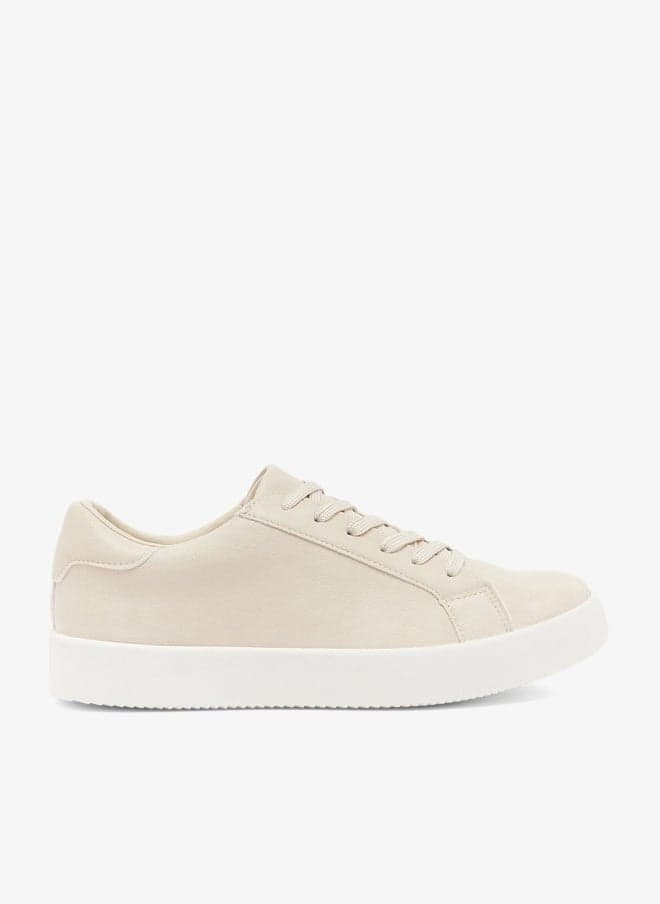 Beige Suede Court Sneakers D631 - Image 1