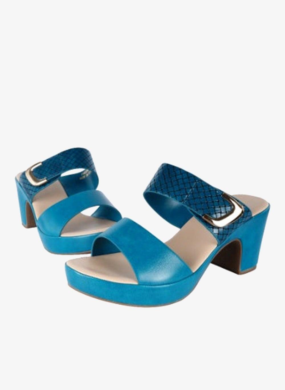 Michelle Morgan 914RJ256 Turquoise Mule Heel Sandals 36 - Image 1