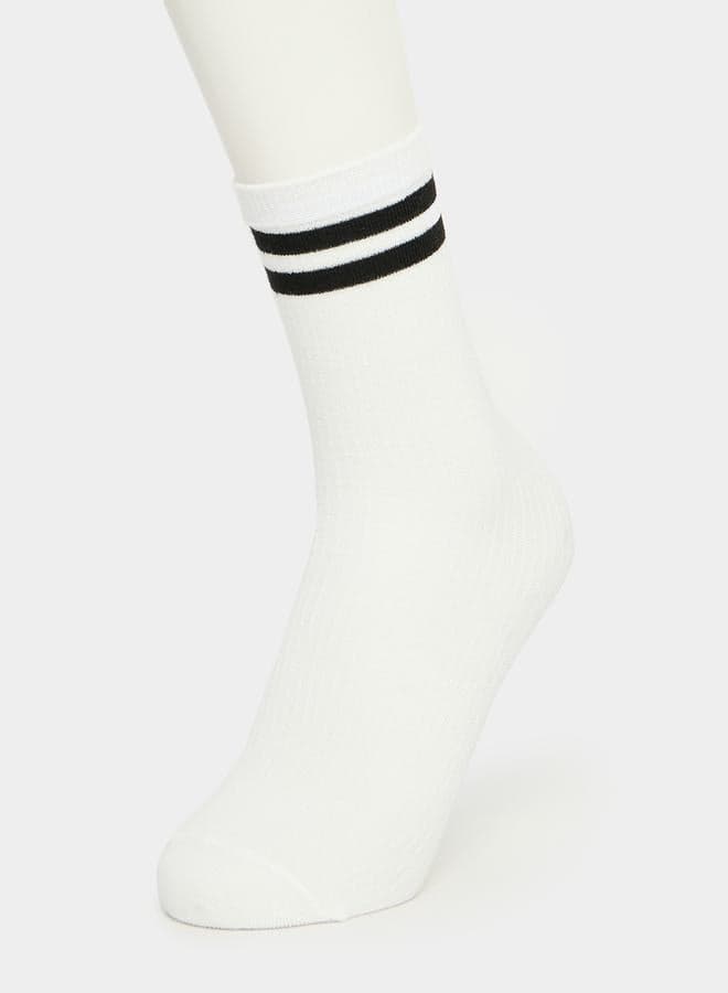 Double Striped Mid-Calf Socks 2111864536 - Image 1
