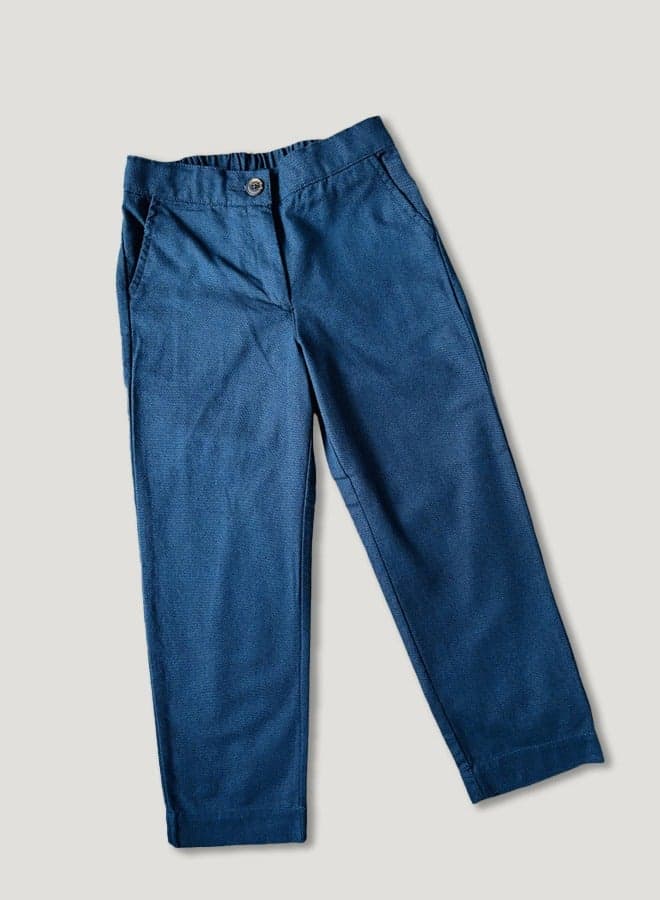 One Friday Girls Navy Blue Straight Fit Trousers - Image 1