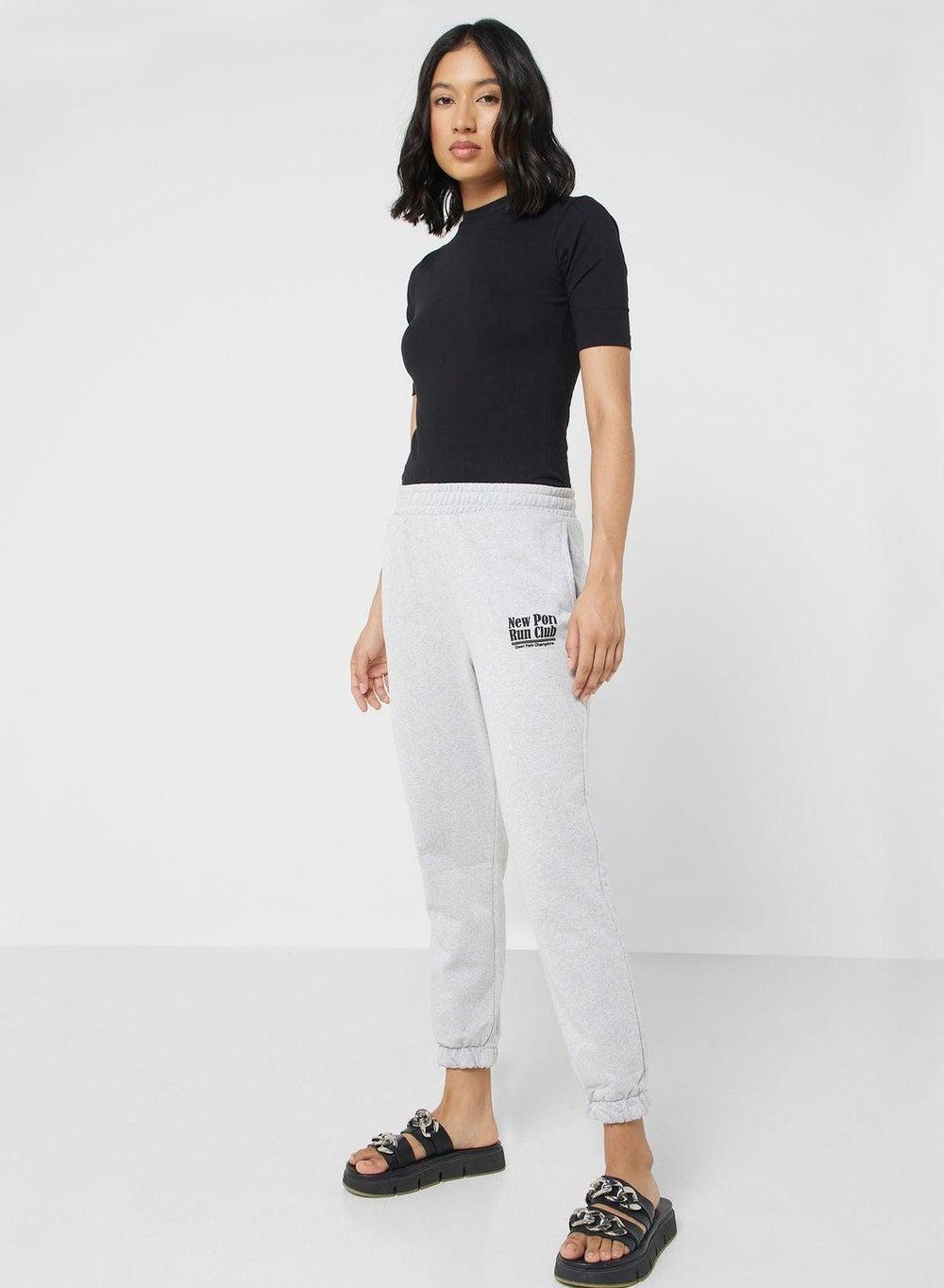 Grey Jogger Fit Trousers X5391Az for Women - Image 1