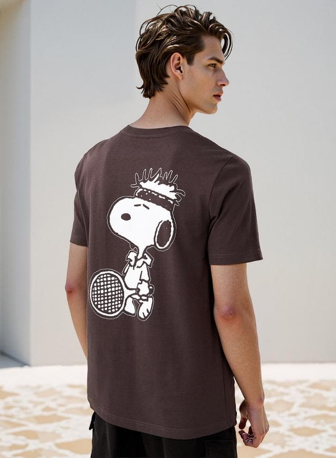 Snoopy Graphic Cotton T-Shirt Black - Image 1