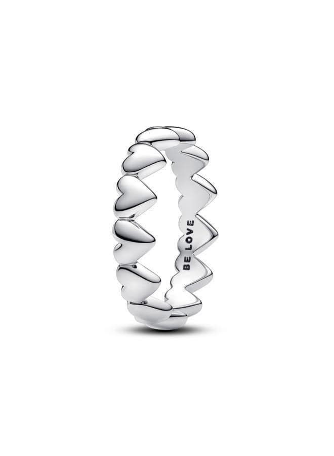 Double Heart Sterling Silver CZ Ring - Image 1