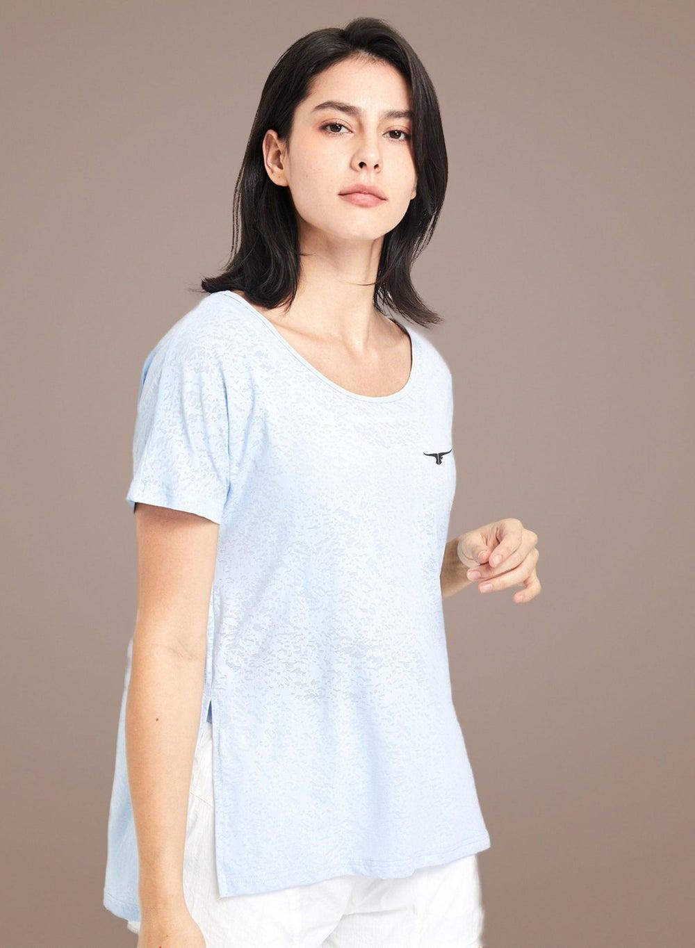 Thugfit LeapSweep Blue Ladies Performance T-Shirt - Image 1