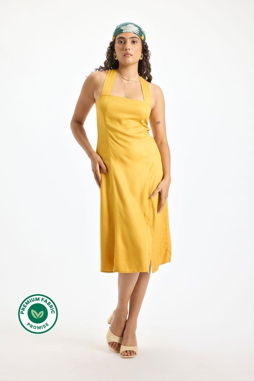 Marigold Halter Midi Dress 62044300 - Image 1