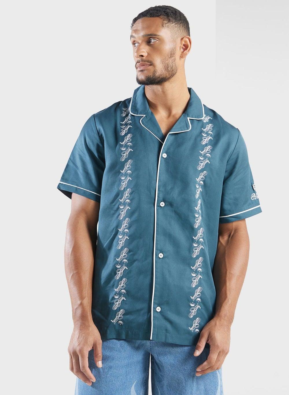 Leisure Bowling Shirt IR8401 Retro Navy Style - Image 1