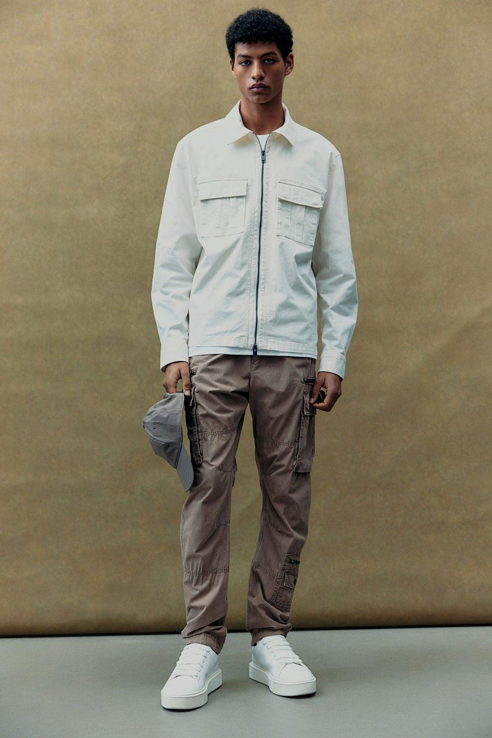 Regular Fit Cotton Twill Cargo Trousers - Image 1