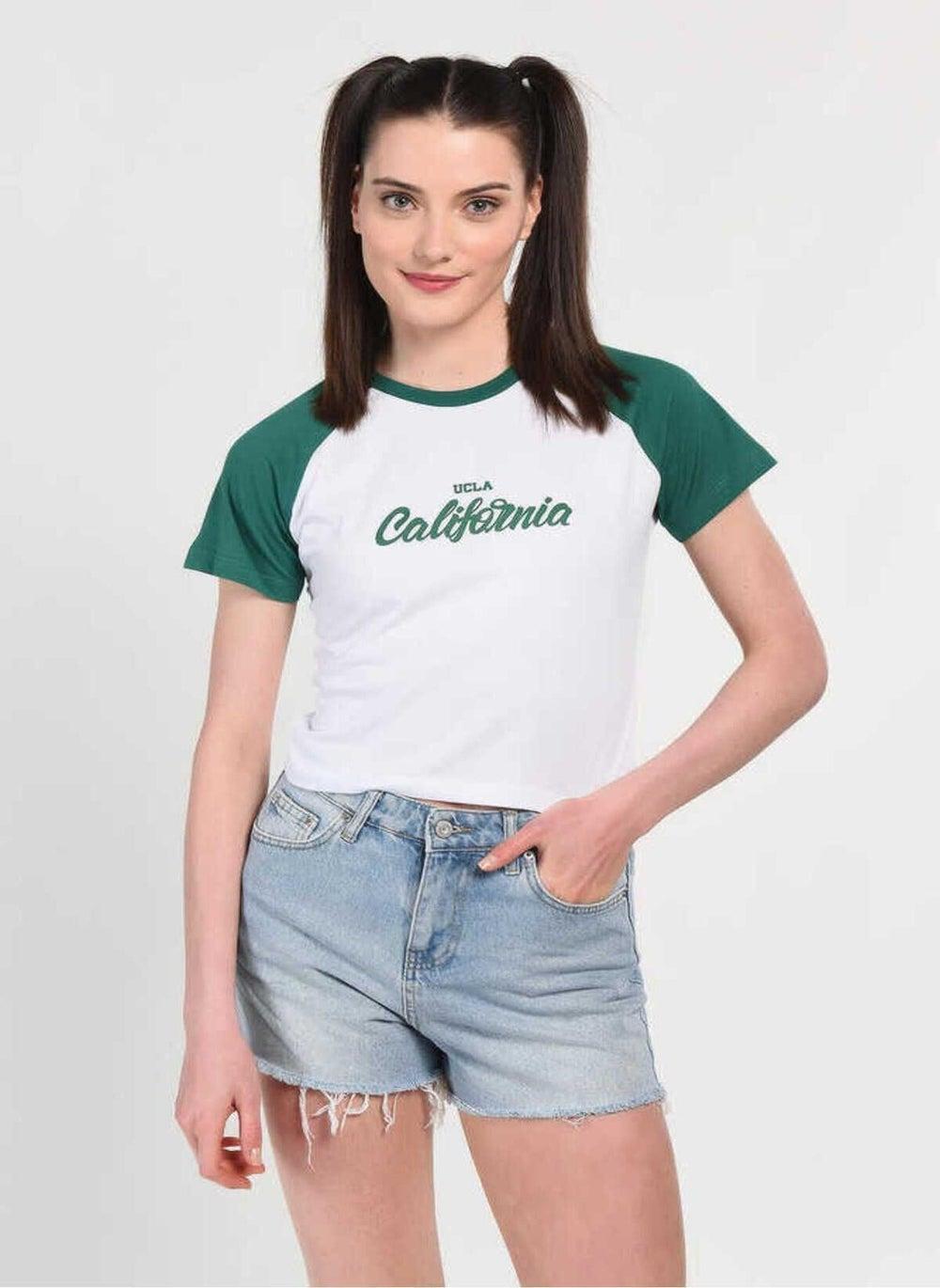 CAROLINA Evergreen Cotton Graphic Crop Top - Image 1