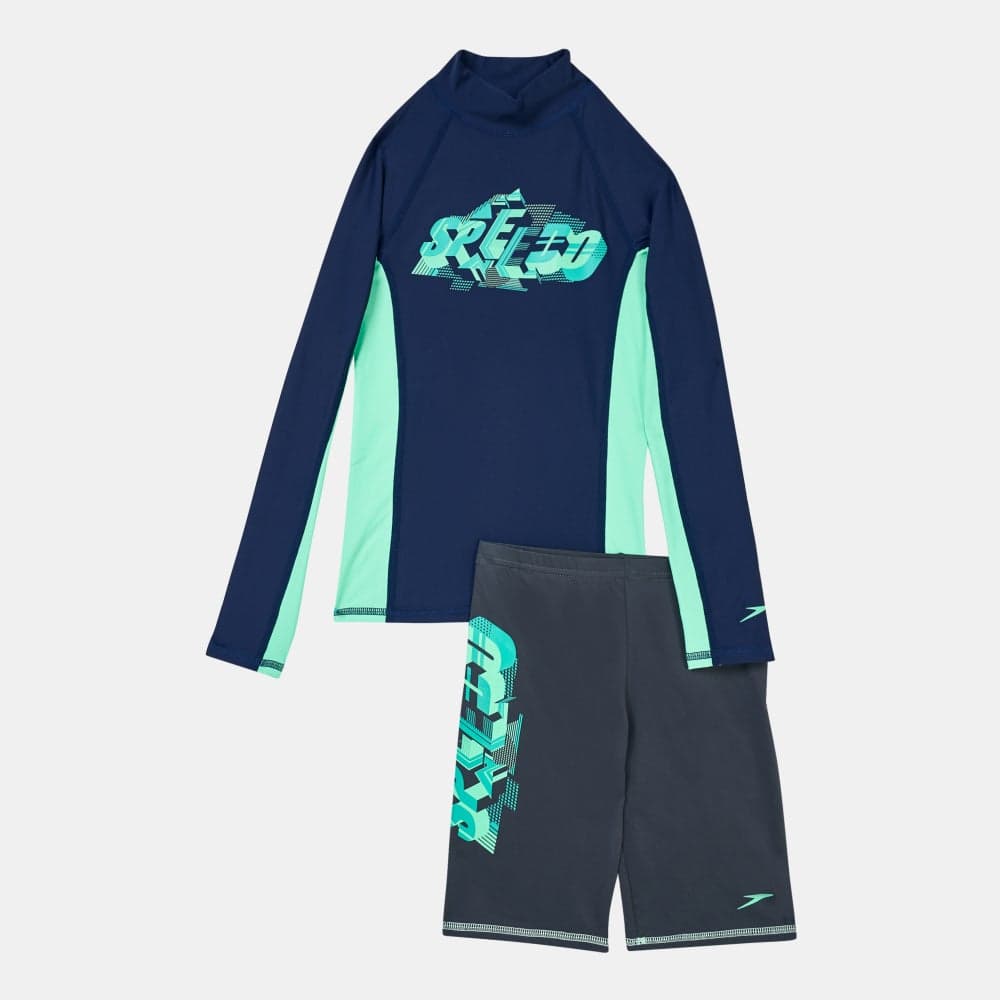 Boys Blue Rashguard Jammer Set Endurance+ 2 Pack - Image 1