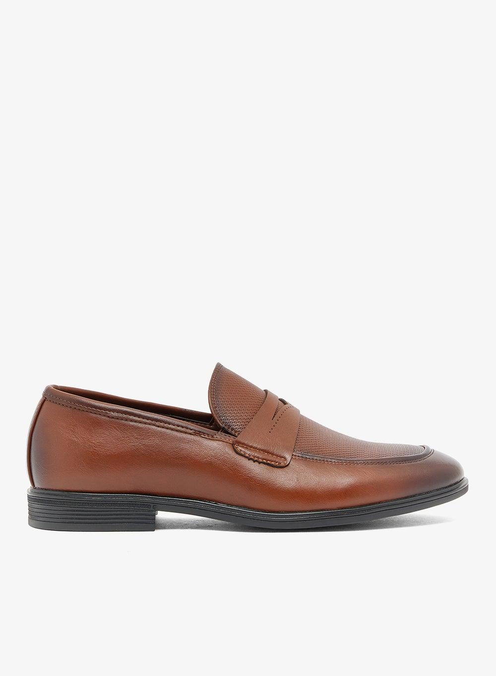 A68124 Classic Brown Formal Slip-On Loafers - Image 1