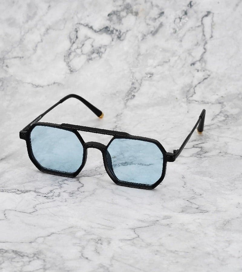 Explicit Poets RICHARD 40EP1 Matt Black Blue Sunglasses - Image 1