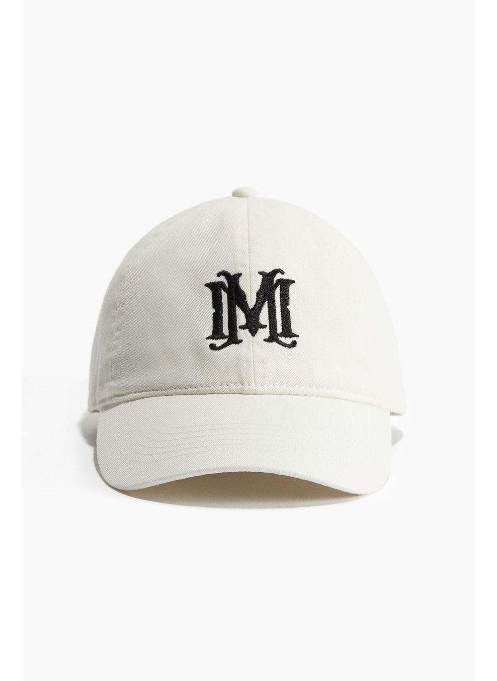 Embroidered Motif Cotton Twill Cap - Image 1