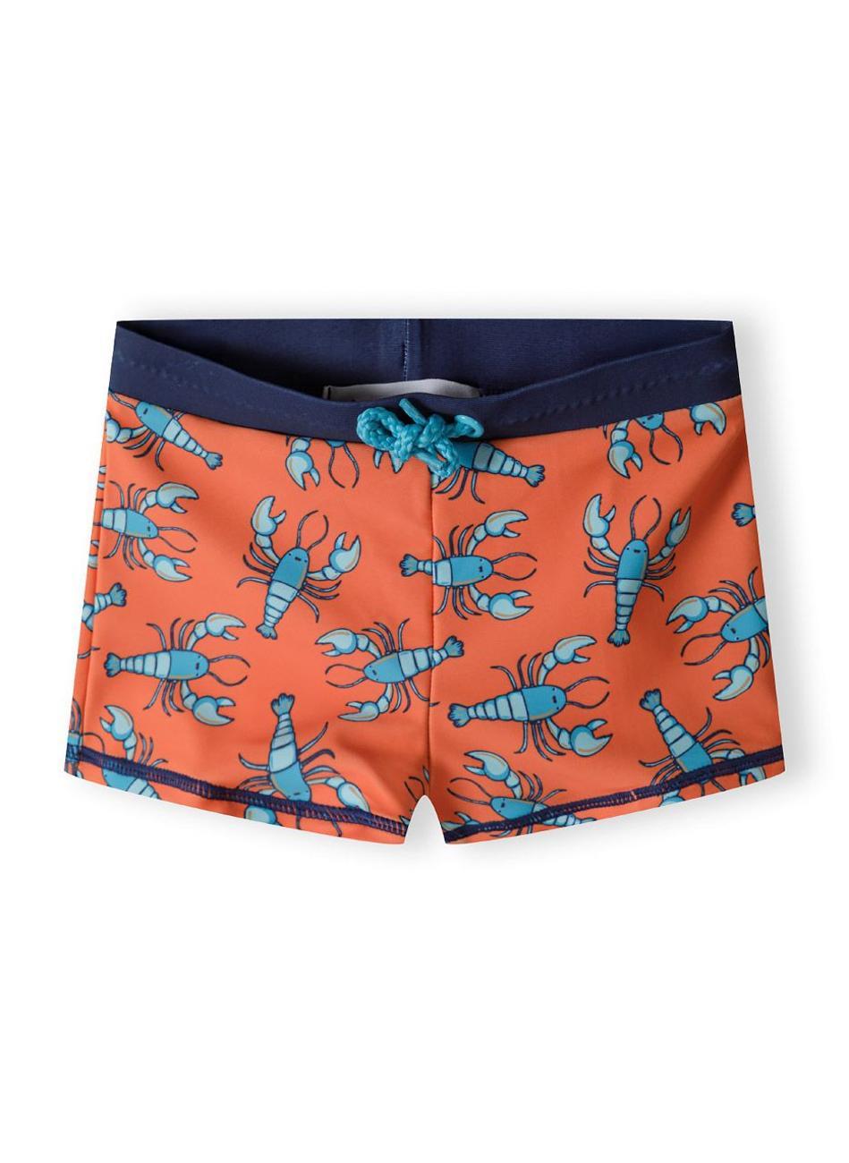 Boys Orange Printed UV Protection Swim Shorts - Image 1