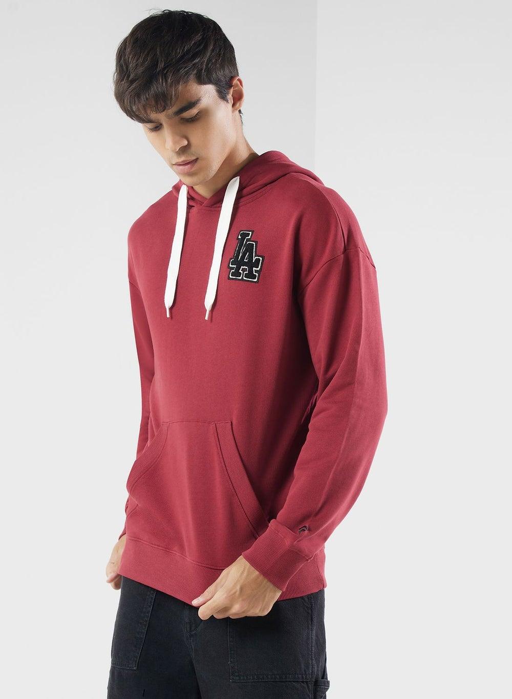Los Angeles Dodgers Red Cotton Pullover Hoodie - Image 1
