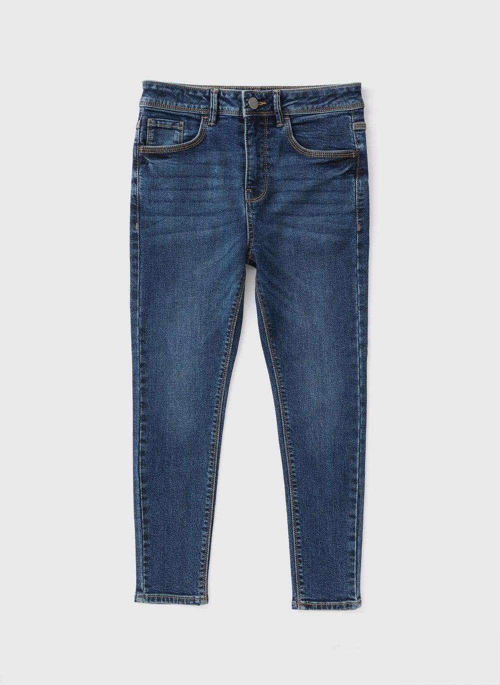 Boys Mid Wash Skinny Denim Jeans Classic Fit - Image 1